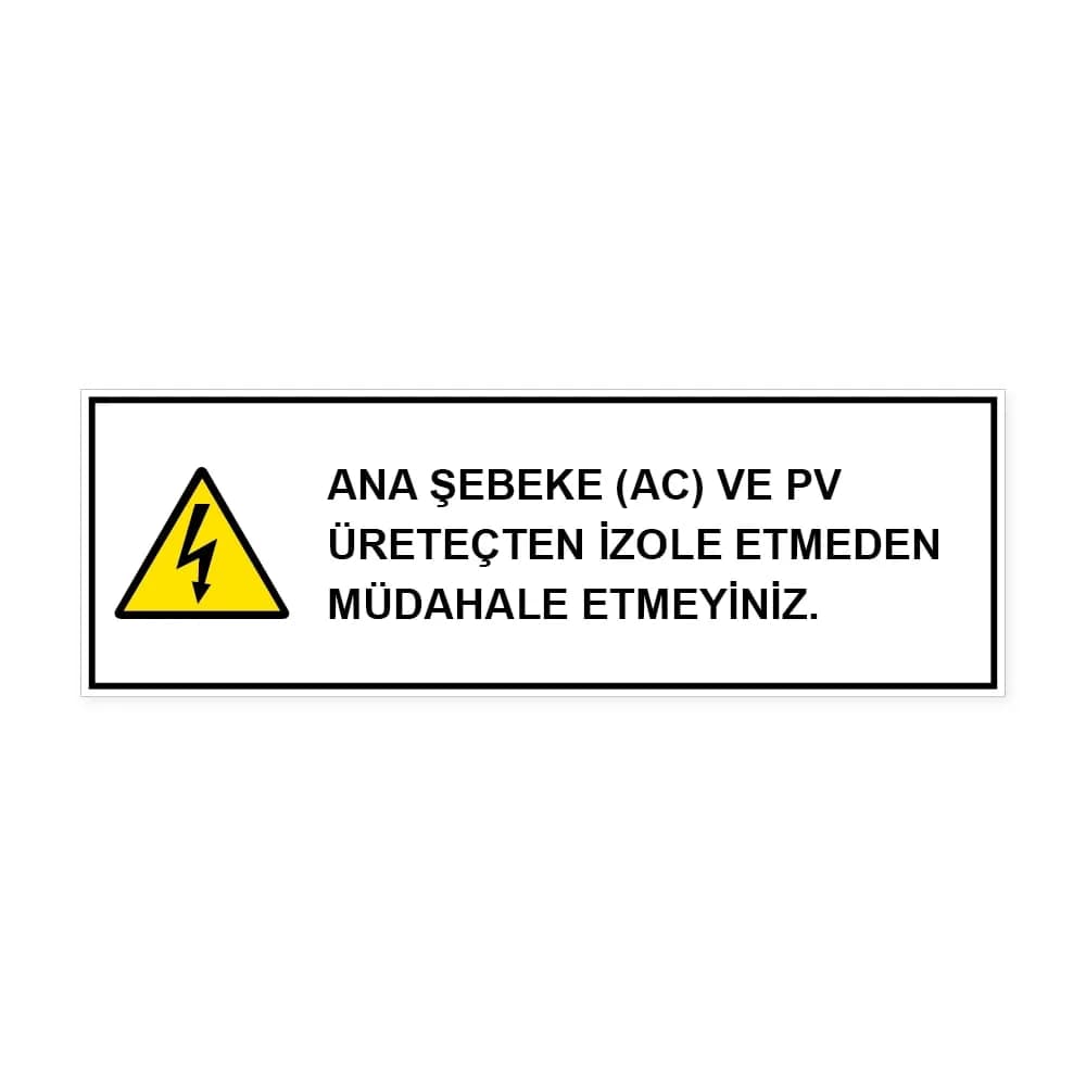 Ana Şebeke Ac Pv Üreteçten İzole Etmeden Müdahale