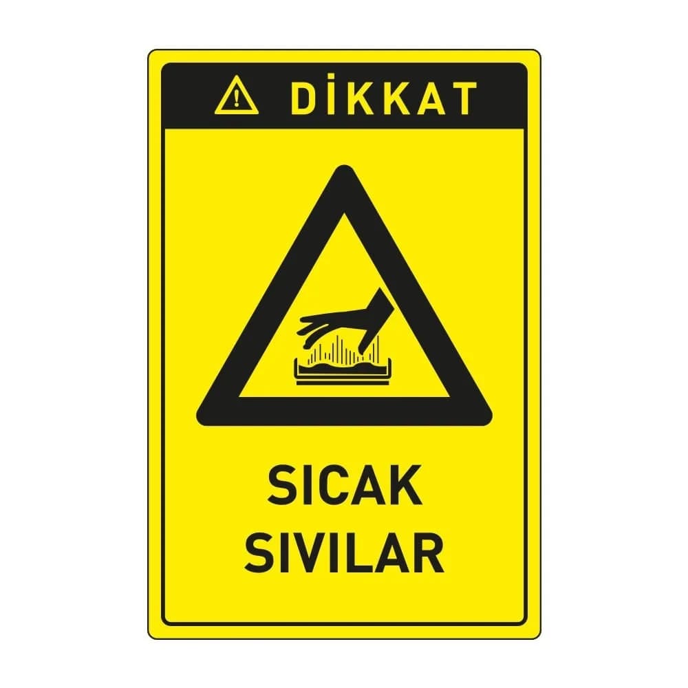 Dikkat Sıcak Sıvılar Levhası