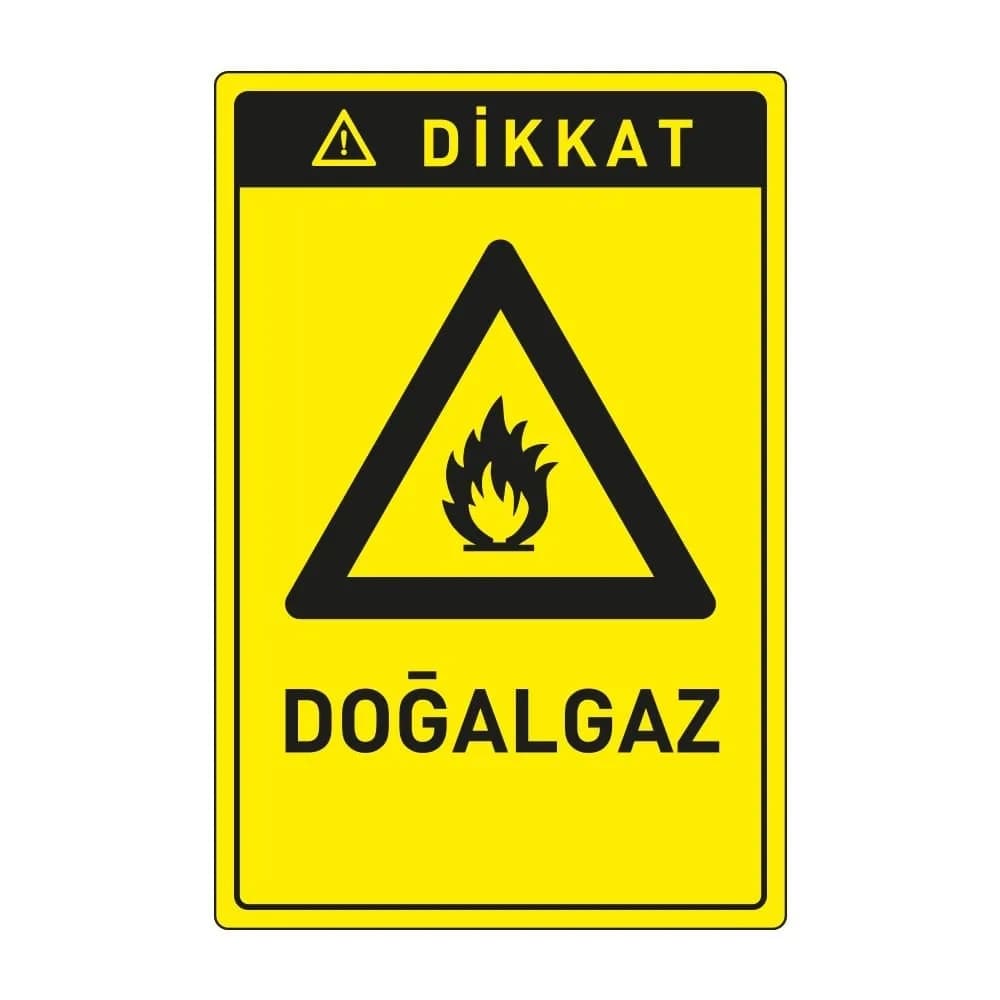 Dikkat Doğalgaz Levhası