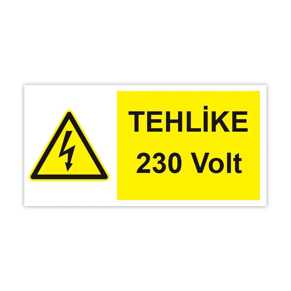 Tehlike 230 Volt Etiketi