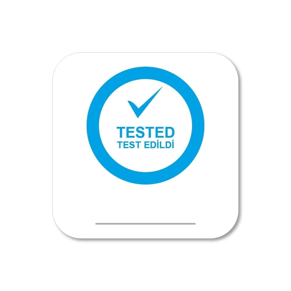 Test Edildi Etiketi