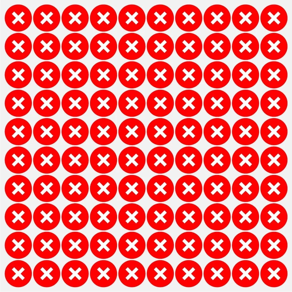 Kontrol Etiketi Paraf - X İşareti Seçeneği