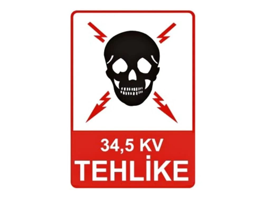 34,5 KV Tehlike Levhası