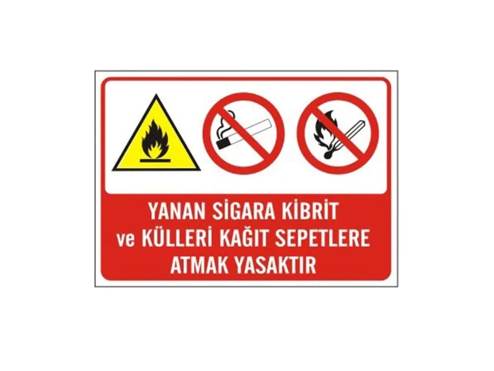 Yanan Sigara Kibrit ve Külleri Kağıt Sepetlerine Atmak