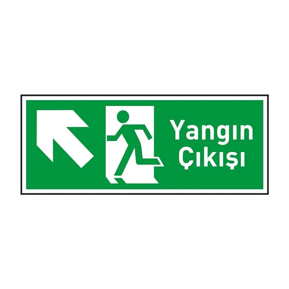 Yangın Çıkışı Sol Yukarı Ok Fotolümenli