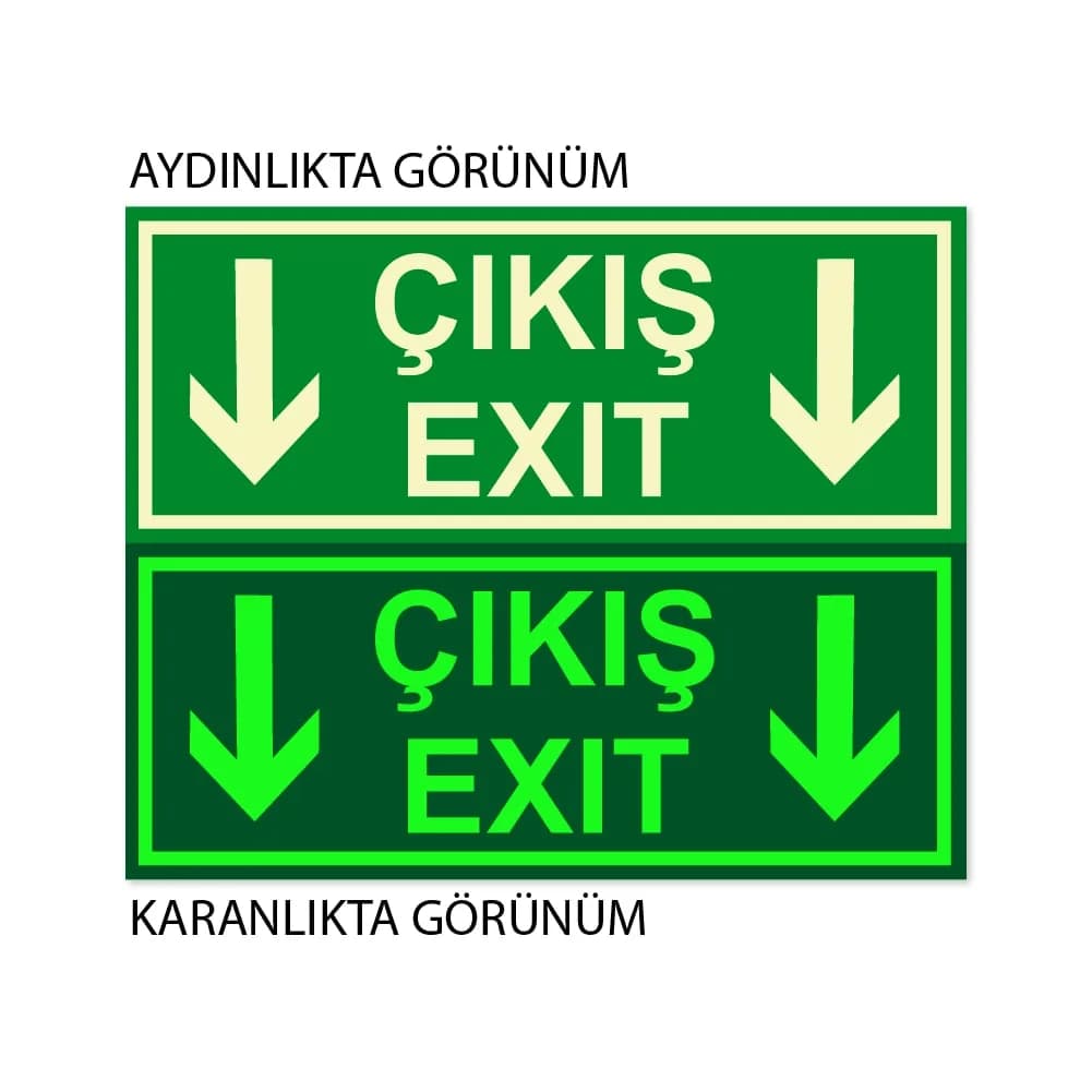 Lümen Folyolu Exıt Çıkış Aşağı Ok