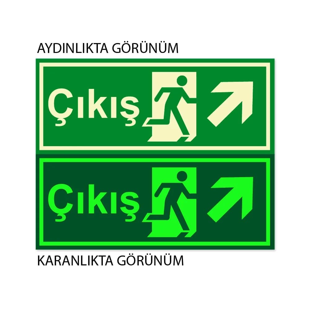 Lümen Folyolu Acil Çıkış Sağ Yukarı Ok