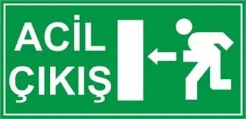 Lümen Folyolu Acil Çıkış Levhaları Sol Ok