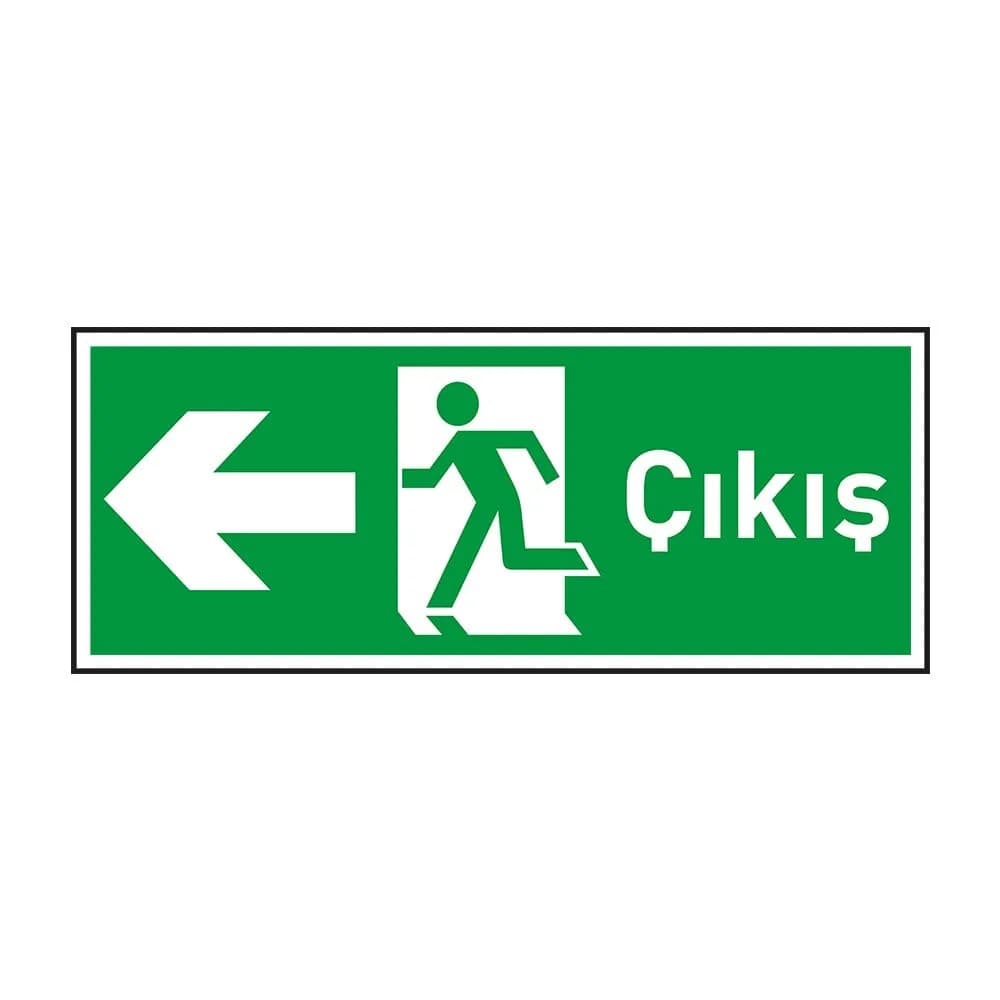 Çıkış Sol Ok Fotolümenli Levha (3mm Dekota)