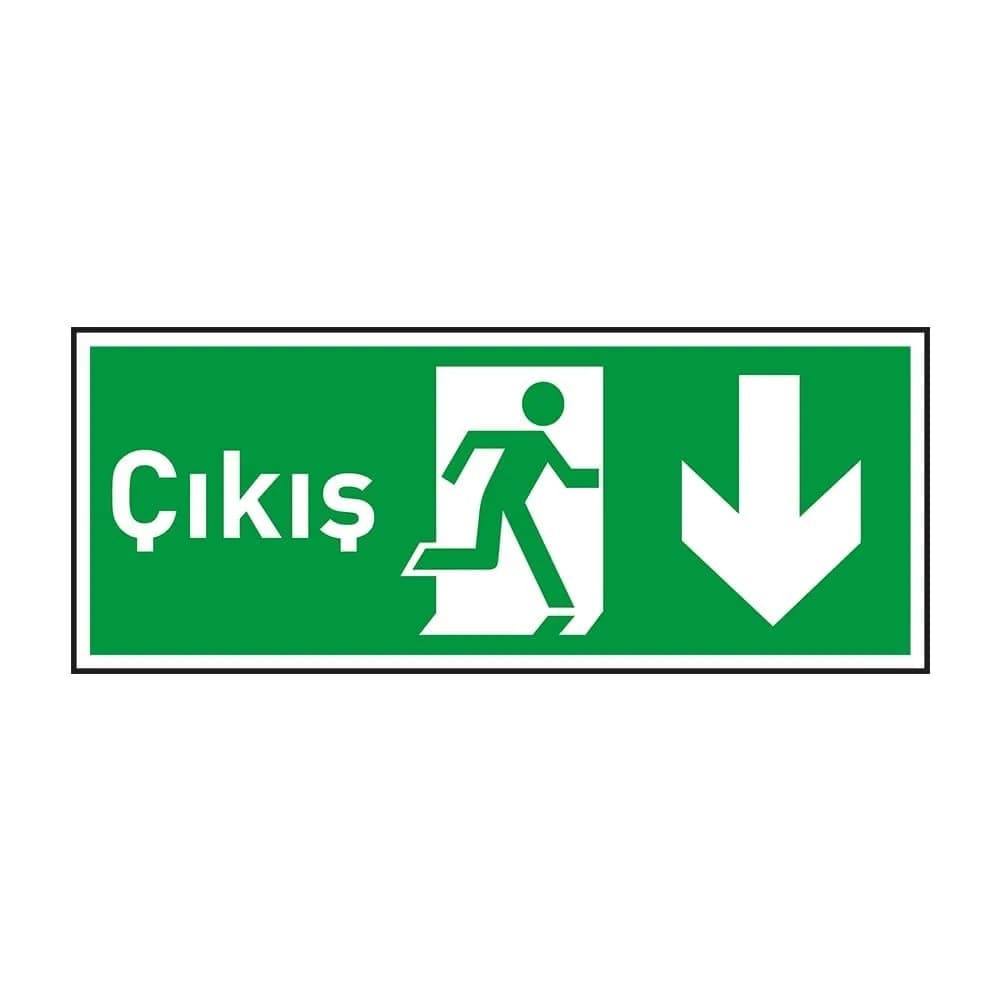 Çıkış Aşağı Ok Fotolümenli Levha (3mm Dekota)