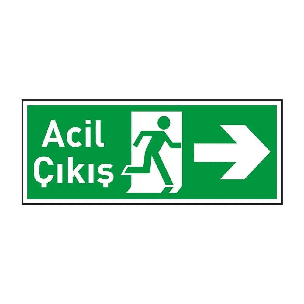 Acil Çıkış Levhası Sağ Ok Fotolümenli