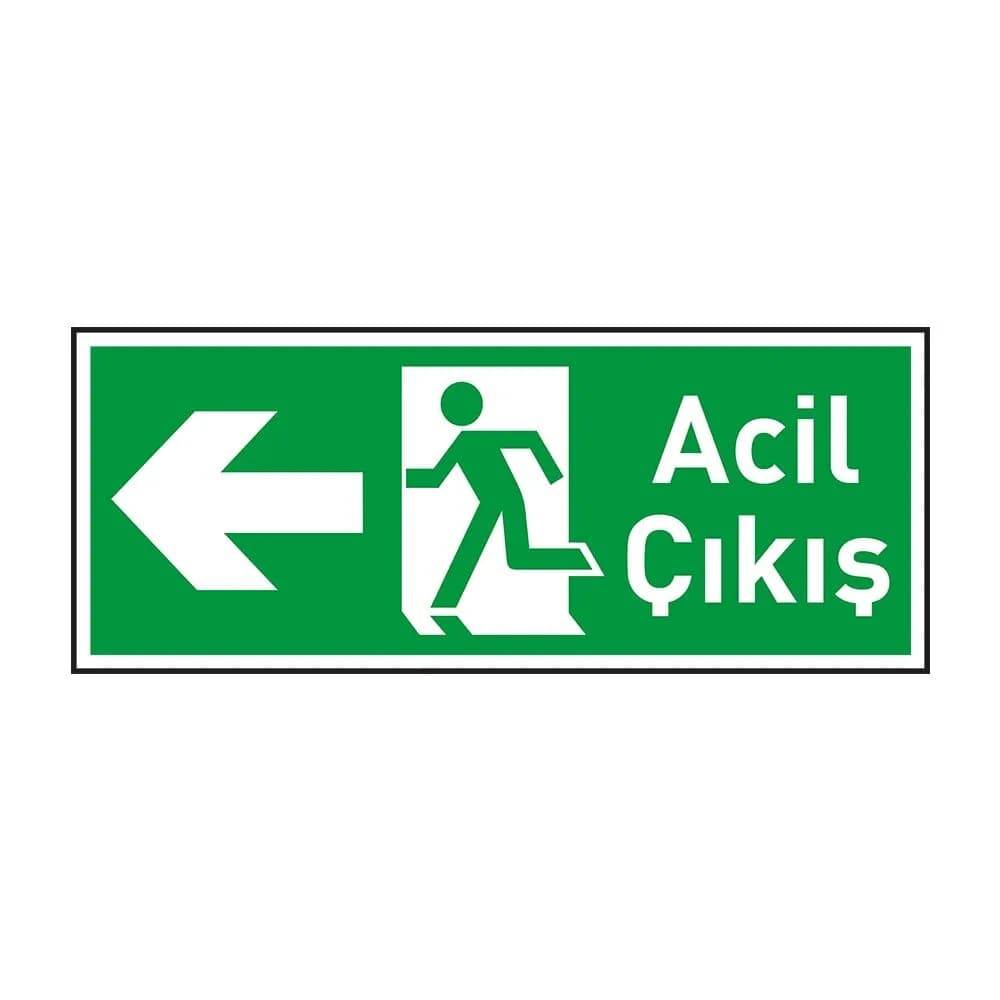 Acil Çıkış Levhası Sol Ok Fotolümenli