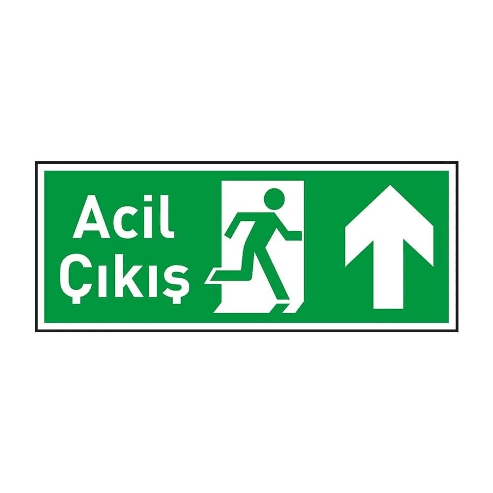 Acil Çıkış Levhası Yukarı Ok Fotolümenli